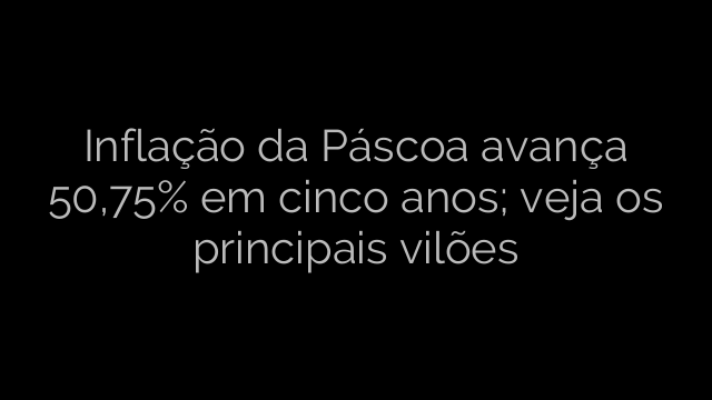 ​Inflação da Páscoa avança 50,75% em cinco anos; veja os principais vilões 
